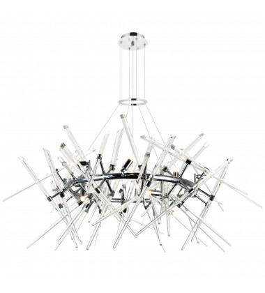  Icicle 12 Light Chandelier With Chrome Finish (1154P42-12-601-R) - CWI
