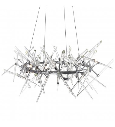  Icicle 12 Light Chandelier With Chrome Finish (1154P43-12-601-O) - CWI