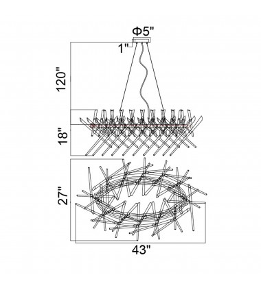  Icicle 12 Light Chandelier With Chrome Finish (1154P43-12-601-O) - CWI
