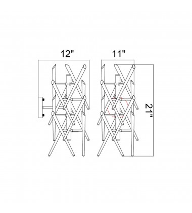  Icicle 3 Light Wall Light With Chrome Finish (1154W11-3-601) - CWI
