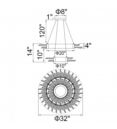  Thorns 18 Light Chandelier With Polished Nickel Finish (1170P32-18-613) - CWI