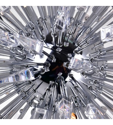  Starburst 20 Light Chandelier With Chrome & Black Finish (1178P44-20-601) - CWI