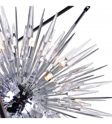  Starburst 20 Light Chandelier With Chrome & Black Finish (1178P44-20-601) - CWI