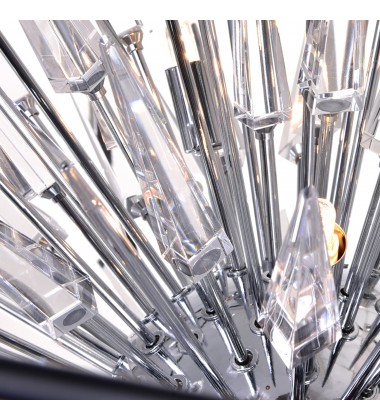  Starburst 20 Light Chandelier With Chrome & Black Finish (1178P44-20-601) - CWI