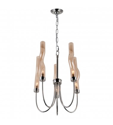  Meduse 5 Light Chandelier With Polished Nickel Finish (1203P16-5-613) - CWI