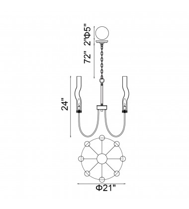 Meduse 8 Light Chandelier With Polished Nickel Finish (1203P21-8-613) - CWI Meduse 8 Light Chandelier With Polished Nickel Finish (1203P21-8-613) - CWI