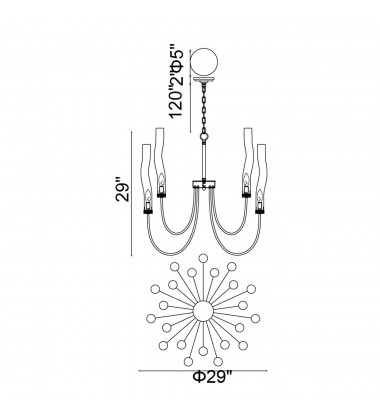 Meduse 22 Light Chandelier With Polished Nickel Finish (1203P29-22-613) - CWI Meduse 22 Light Chandelier With Polished Nickel Finish (1203P29-22-613) - CWI