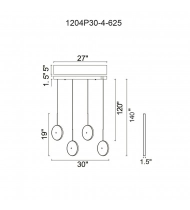 Ovni LED Island/Pool Table Chandelier With Brass Finish (1204P30-4-625) - CWI  Ovni LED Island/Pool Table Chandelier With Brass Finish (1204P30-4-625) - CWI