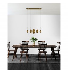 Ovni LED Island/Pool Table Chandelier With Brass Finish (1204P43-5-625) - CWI  Ovni LED Island/Pool Table Chandelier With Brass Finish (1204P43-5-625) - CWI