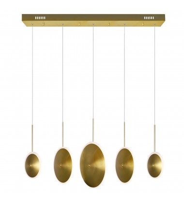 Ovni LED Island/Pool Table Chandelier With Brass Finish (1204P43-5-625) - CWI  Ovni LED Island/Pool Table Chandelier With Brass Finish (1204P43-5-625) - CWI
