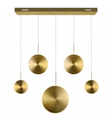 Ovni LED Island/Pool Table Chandelier With Brass Finish (1204P43-5-625) - CWI  Ovni LED Island/Pool Table Chandelier With Brass Finish (1204P43-5-625) - CWI