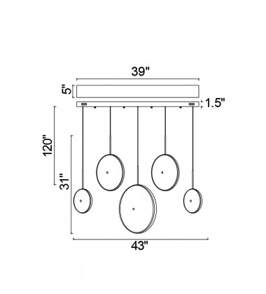 Ovni LED Island/Pool Table Chandelier With Brass Finish (1204P43-5-625) - CWI  Ovni LED Island/Pool Table Chandelier With Brass Finish (1204P43-5-625) - CWI