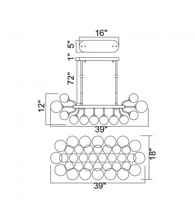 Pallocino 27 Light Island/Pool Table Chandelier With Chrome Finish (1205P39-27-601) - CWI