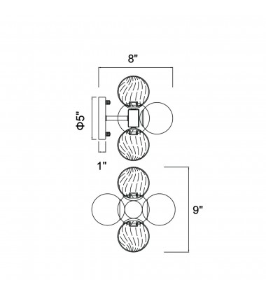  Pallocino 3 Light Sconce With Chrome Finish (1205W9-3-601) - CWI
