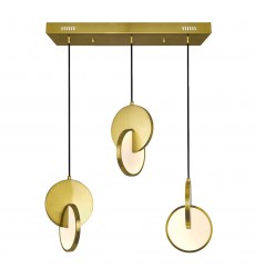  LED Island/Pool Table Chandelier with Brushed Brass Finish (1206P24-3-629) - CWI Lighting
