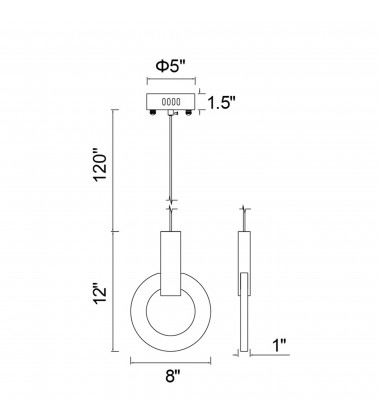  Anello LED Mini Pendant With White Oak Finish (1214P8-1-236) - CWI
