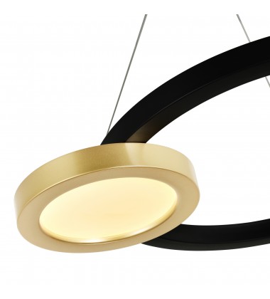  Deux Lunes LED Chandelier With Sun Gold & Black Finish (1215P20-2-625) - CWI