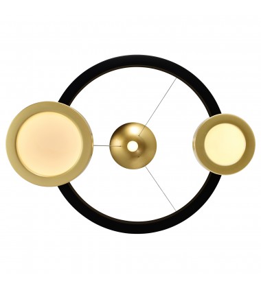  Deux Lunes LED Chandelier With Sun Gold & Black Finish (1215P20-2-625) - CWI