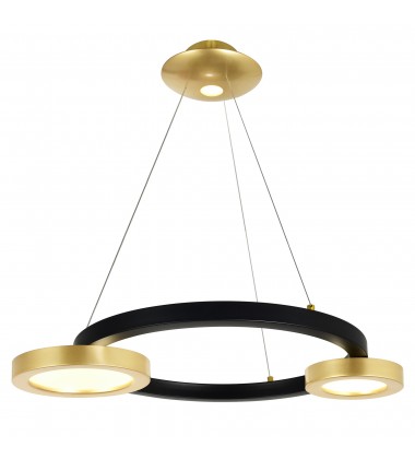  Deux Lunes LED Chandelier With Sun Gold & Black Finish (1215P20-2-625) - CWI