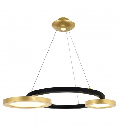  Deux Lunes LED Chandelier With Sun Gold & Black Finish (1215P29-2-625) - CWI