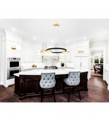  Deux Lunes LED Chandelier With Sun Gold & Black Finish (1215P37-2-625) - CWI