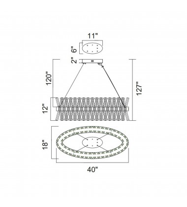  Glace LED Chandelier With Chrome Finish (1220P40-601-O) - CWI