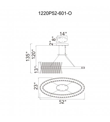  Glace Integrated LED Chrome Chandelier (1220P52-601-O) - CWI