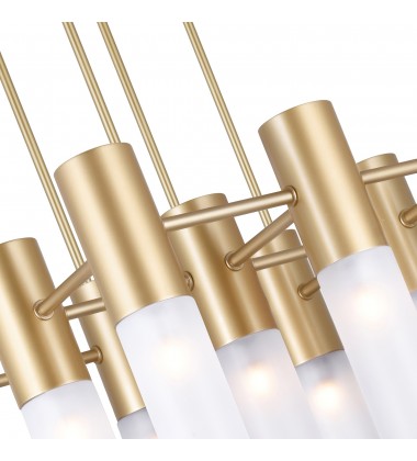  Pipes 16 Light Chandelier With Sun Gold Finish (1221P20-16-625) - CWI