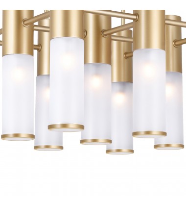  Pipes 16 Light Chandelier With Sun Gold Finish (1221P20-16-625) - CWI