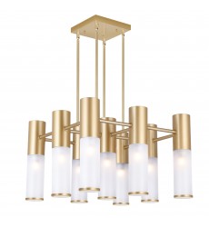  Pipes 16 Light Chandelier With Sun Gold Finish (1221P20-16-625) - CWI
