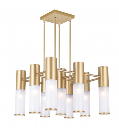  Pipes 16 Light Chandelier With Sun Gold Finish (1221P20-16-625) - CWI