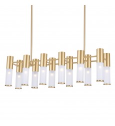  Pipes 12 Light Island/Pool Table Chandelier With Sun Gold Finish (1221P32-12-625) - CWI