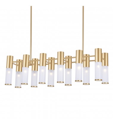  Pipes 12 Light Island/Pool Table Chandelier With Sun Gold Finish (1221P32-12-625) - CWI