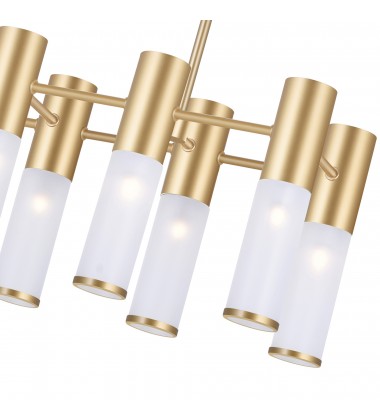  Pipes 12 Light Island/Pool Table Chandelier With Sun Gold Finish (1221P32-12-625) - CWI