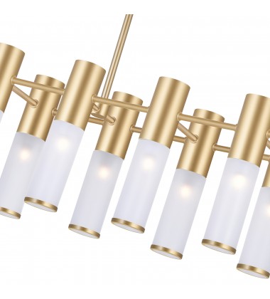  Pipes 12 Light Island/Pool Table Chandelier With Sun Gold Finish (1221P32-12-625) - CWI