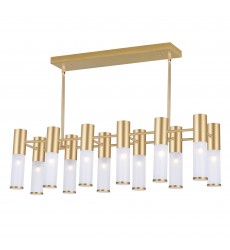  Pipes 12 Light Island/Pool Table Chandelier With Sun Gold Finish (1221P32-12-625) - CWI