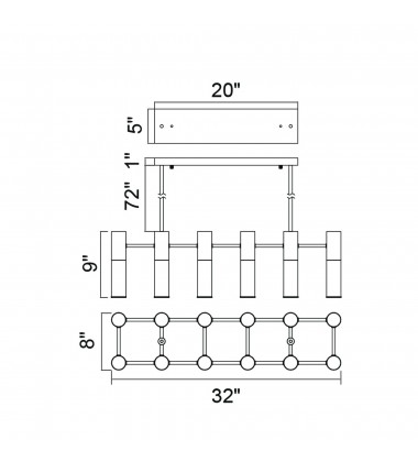  Pipes 12 Light Island/Pool Table Chandelier With Sun Gold Finish (1221P32-12-625) - CWI
