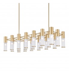  Pipes 21 Light Island/Pool Table Chandelier With Sun Gold Finish (1221P38-21-625) - CWI