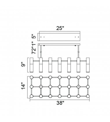  Pipes 21 Light Island/Pool Table Chandelier With Sun Gold Finish (1221P38-21-625) - CWI