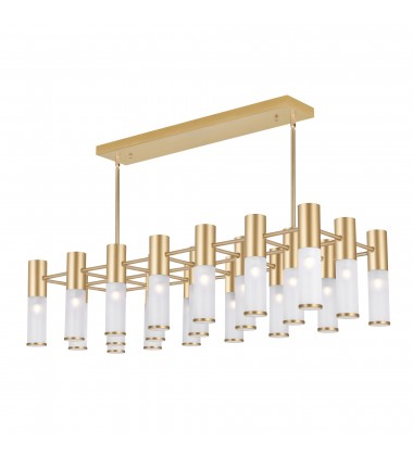  Pipes 21 Light Island/Pool Table Chandelier With Sun Gold Finish (1221P38-21-625) - CWI