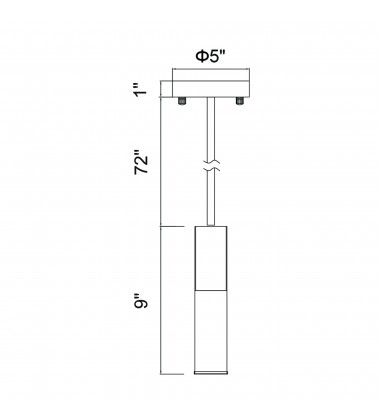  Pipes 1 Light Mini Pendant With Sun Gold Finish (1221P5-1-625) - CWI