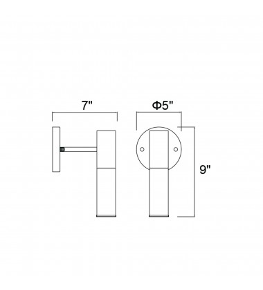  Pipes 1 Light Sconce With Sun Gold Finish (1221W7-1-625) - CWI