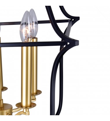  Tudor 5 Light Chandelier With Satin Gold & Black Finish (1223P16-5-602) - CWI