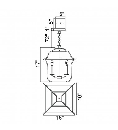  Tudor 5 Light Chandelier With Satin Gold & Black Finish (1223P16-5-602) - CWI