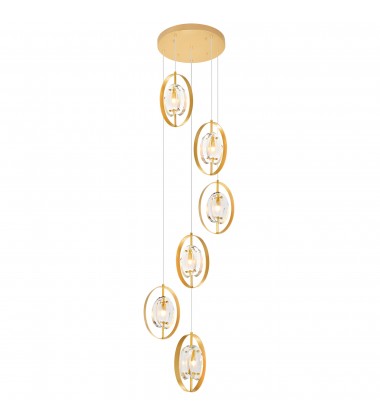  Iris 6 Light Pendant With Sun Gold Finish (1224P21-6-625) - CWI