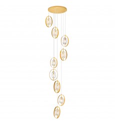  Iris 9 Light Pendant With Sun Gold Finish (1224P24-9-625) - CWI