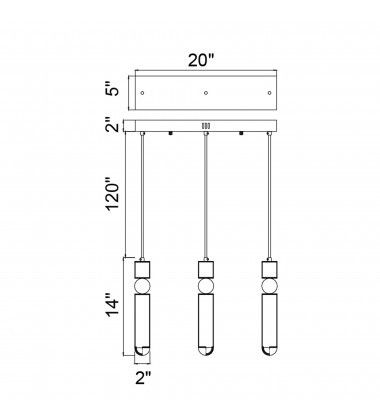  Chime LED Island/Pool Table Chandelier With Brass Finish (1225P20-3-625) - CWI