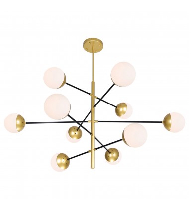  Compass 10 Light Chandelier With Medallion Gold Finish (1226P38-10-169) - CWI