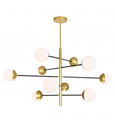  Compass 10 Light Chandelier With Medallion Gold Finish (1226P38-10-169) - CWI