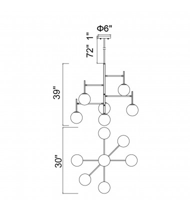  Tourch 7 Light Chandelier With Medallion Gold Finish (1228P36-7-169) - CWI